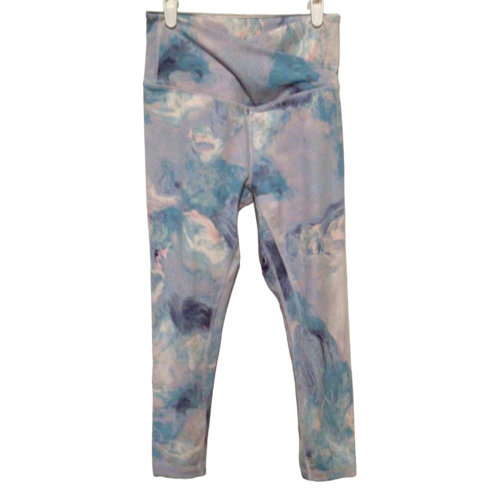 Victoria’s Secret High Waist Leggings Blue Pink Marble Print Size 10
